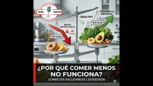 Portada del episodio ¿Por qué comer menos no siempre funciona? – Consejos Saludables (30-03-2026)