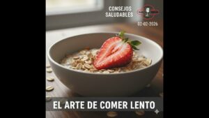 Portada del episodio Mejora tu digestión masticando: El arte de comer lento – Consejos Saludables (02-02-2026)