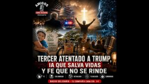 Portada del episodio Tercer atentado a Trump, IA que salva vidas y fe que no se rinde – Amigos (27-04-2026)
