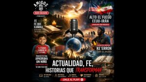 Portada del episodio Alto el fuego EEUU-Irán, Ke´Erron y 5 horas de fe y superación – Amigos (08-04-2026)