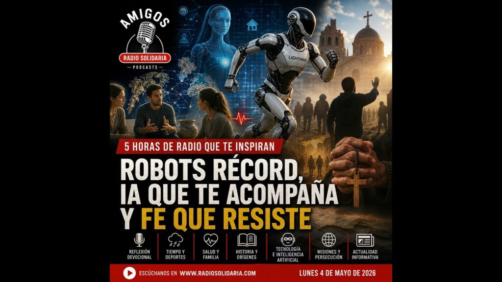 Imagen del programa Robot bate récord mundial, IA con cuerpo y fe que resiste la persecución | Amigos (04-05-2026) en Ra...